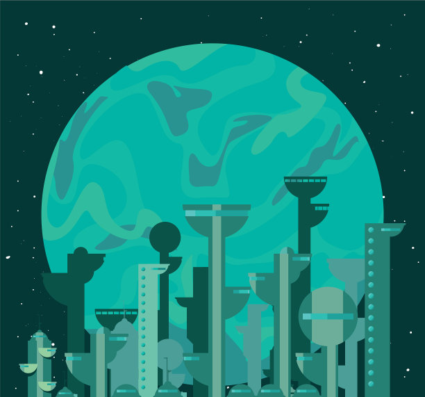 未来建筑和建筑星球图片下载