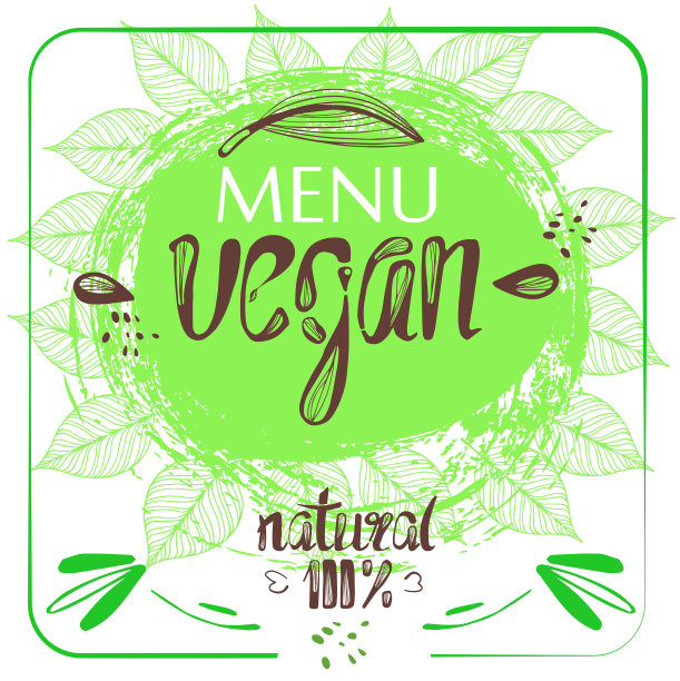 菜单素食自然叶子eps 10图片下载