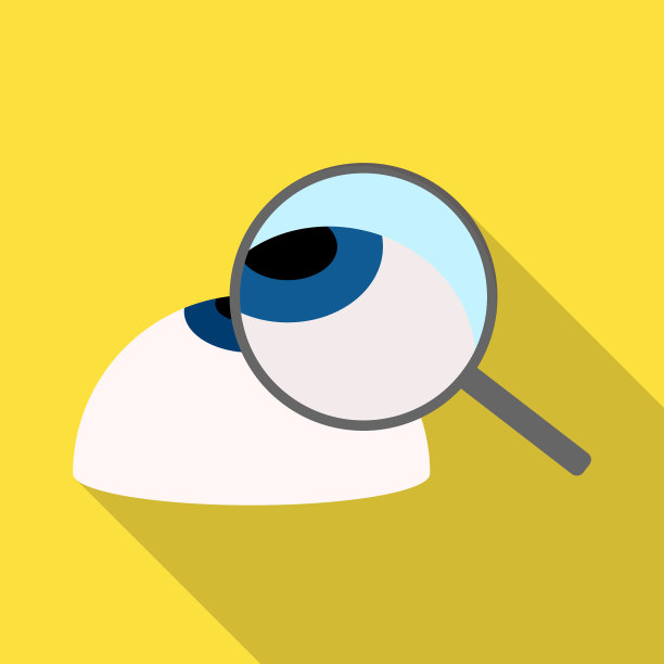 孤立的物体放大镜和眼睛符号集图片下载