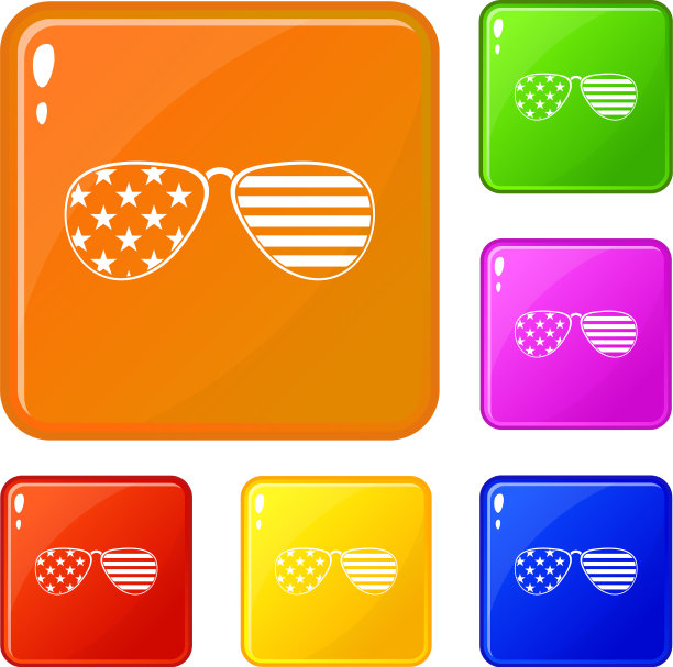 美国眼镜图标设置颜色图片下载