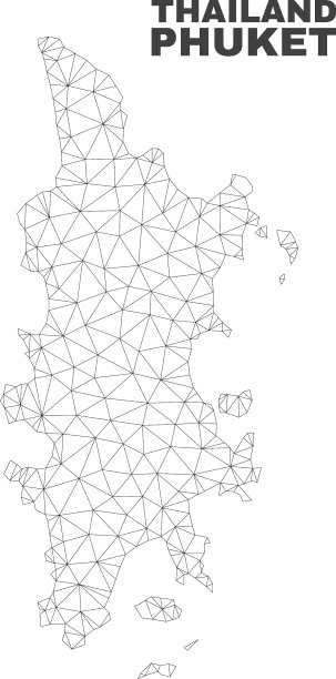 多边形网格普吉岛地图图片下载