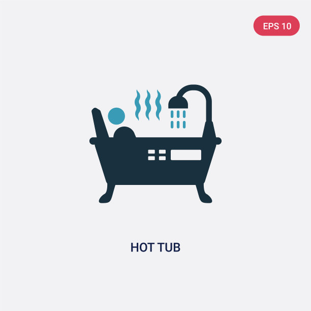 两种颜色的热水浴缸图标从健康的概念图片下载