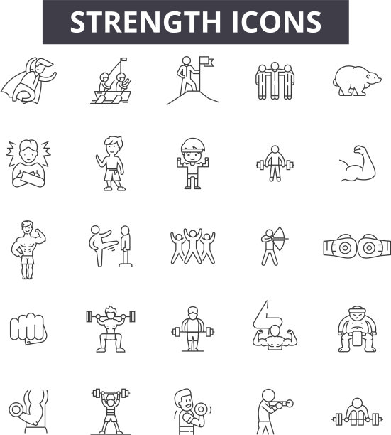 用于网页和手机设计的强力线图标图片下载