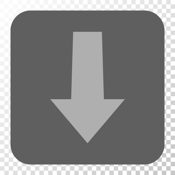 箭头向下圆角正方形按钮图片下载