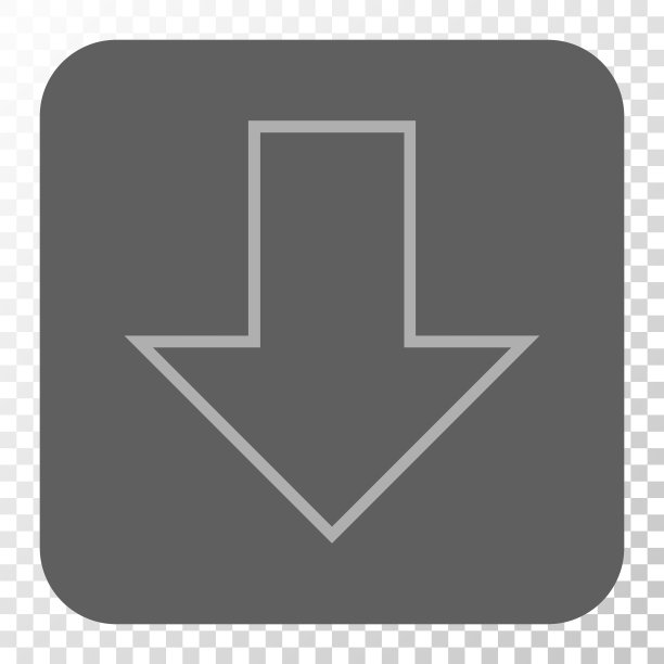 箭头向下圆角正方形按钮图片下载