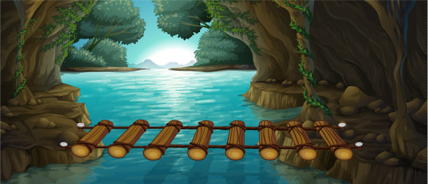 河上有桥的场景图片下载