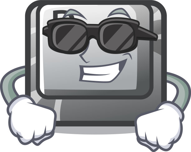 超级酷的按钮p的形状吉祥物图片下载