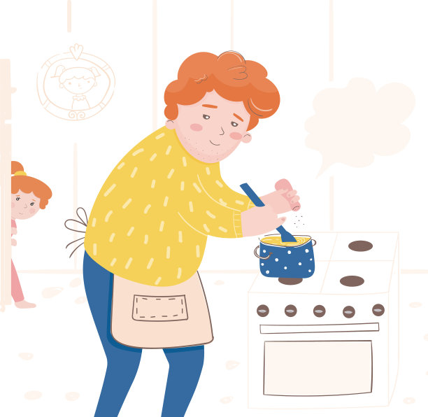 一个父亲在准备一顿饭图片下载