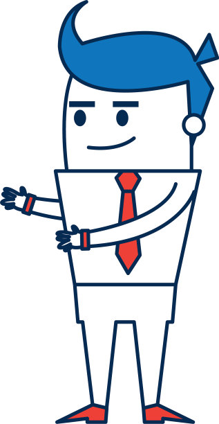 卡通人物的业务在橙色和蓝色的字符图片下载