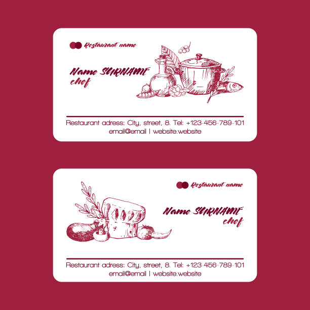 厨师厨师帽名片模板烹饪图片下载