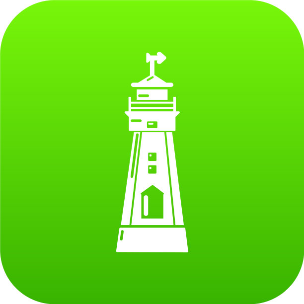 海岸塔图标绿色图片下载