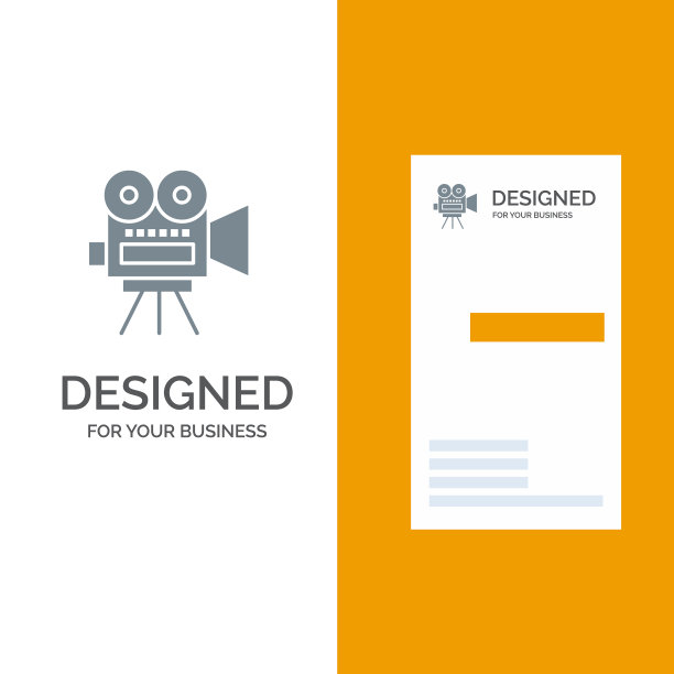 摄像电影电影教育灰色标志设计图片下载