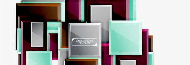 抽象的方形构成背景横幅图片下载