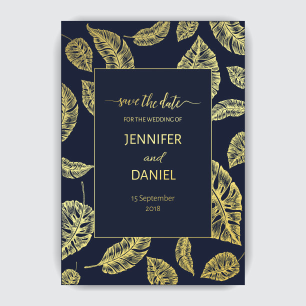 婚礼请柬的模板图片下载