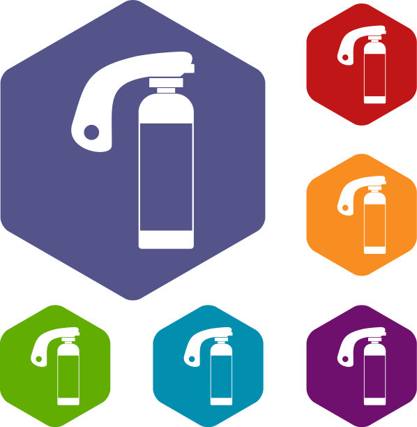 灭火器图标设置为六边形图片下载