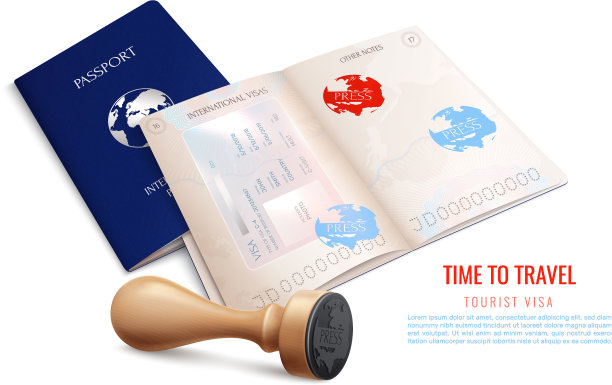 生物识别护照签证印章逼真图片下载