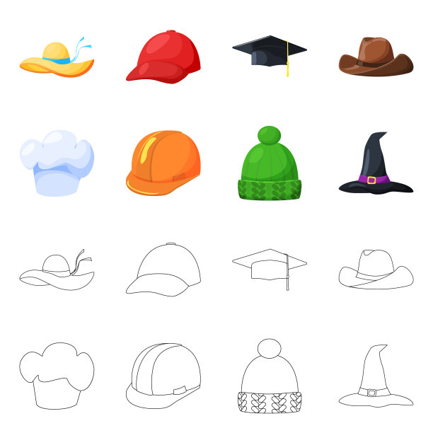 设计服装和帽子标志套的图片下载