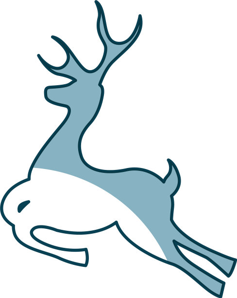 驯鹿剪影孤立的图标图片下载