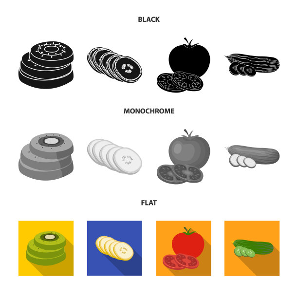 孤立对象蔬菜和水果标志图片下载