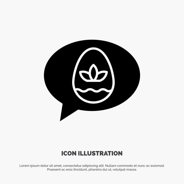 聊天蛋复活节自然固体字形图标图片下载