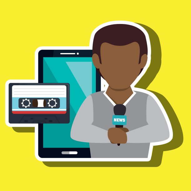 男子新闻盒式收音机图片下载