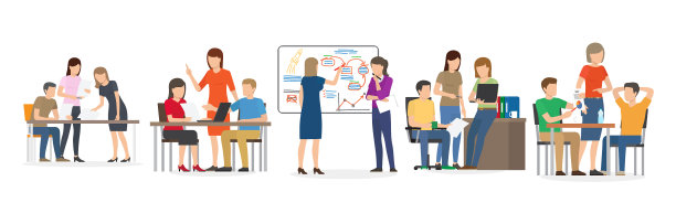 商务人士在工作中提出自己的想法图片下载