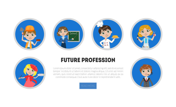 孩子们不同的职业决定未来图片下载