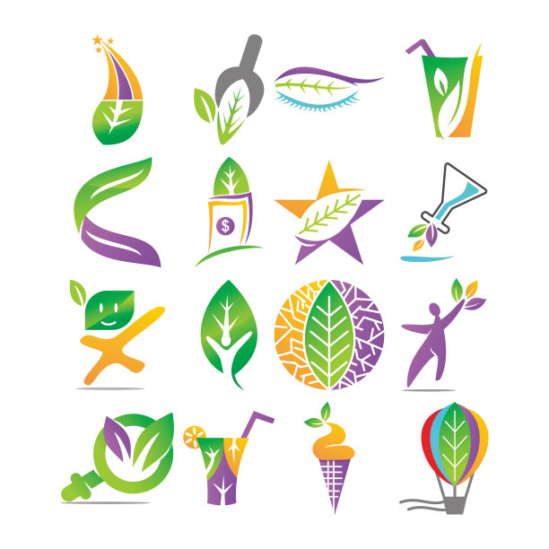 叶子标志设计模板集图片下载