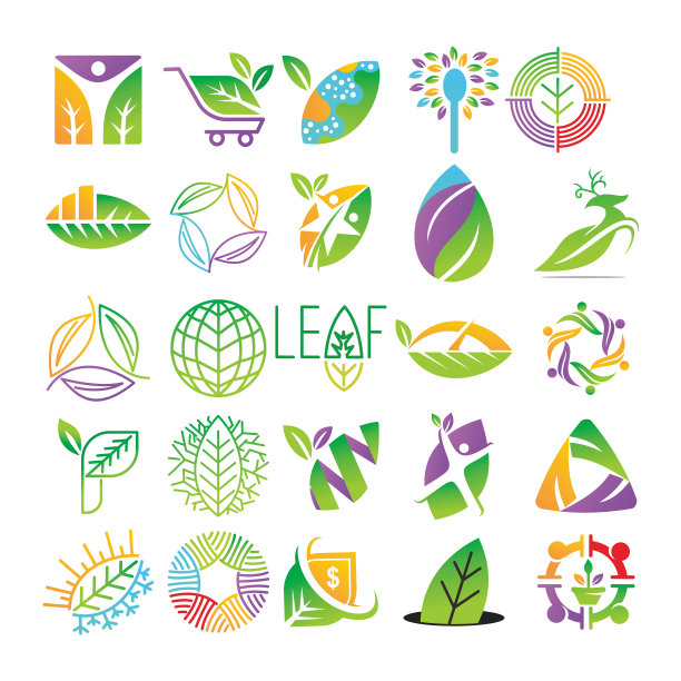 叶子标志设计模板集图片下载