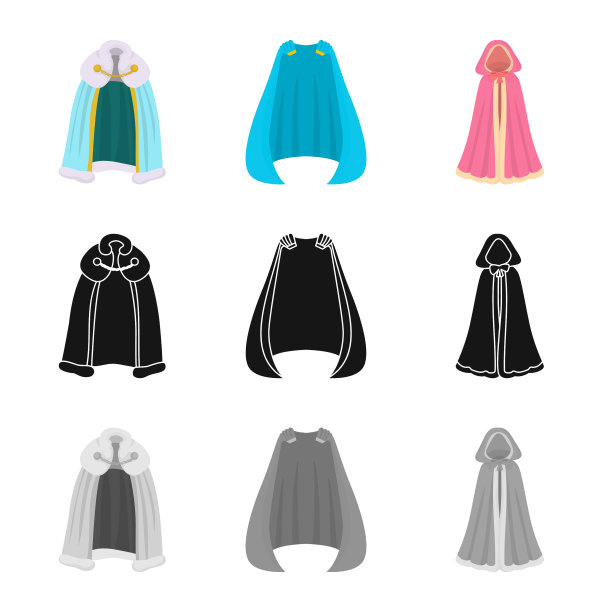 孤立物体材料和服装标志设置图片下载