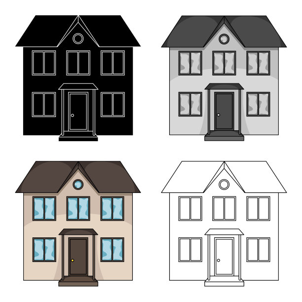 私人村舍地产商单一图标在卡通图片下载