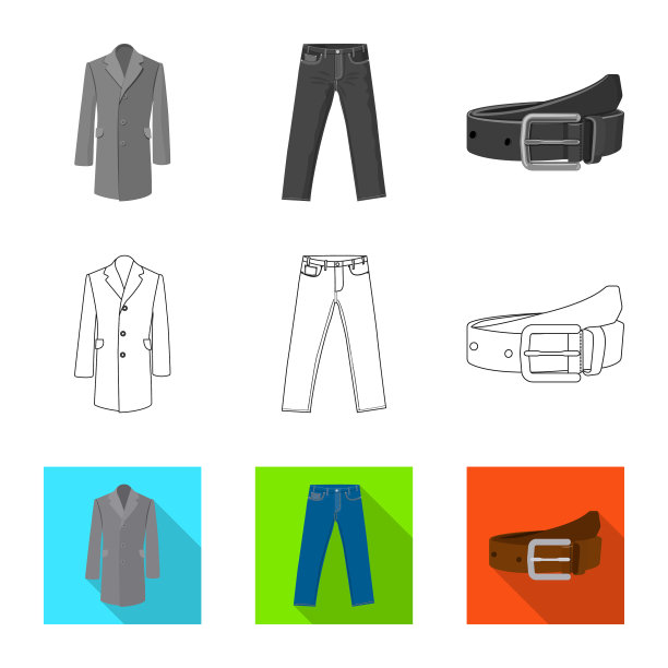 孤立对象人和服装标志集图片下载