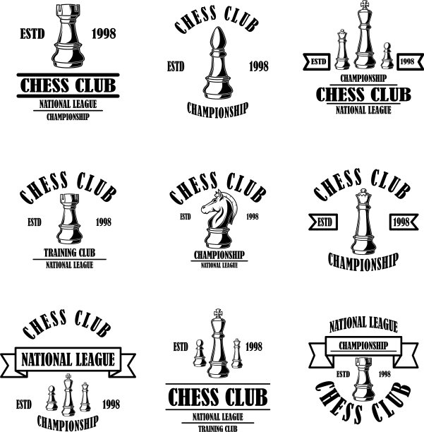 设置国际象棋俱乐部会徽设计元素为会徽图片下载