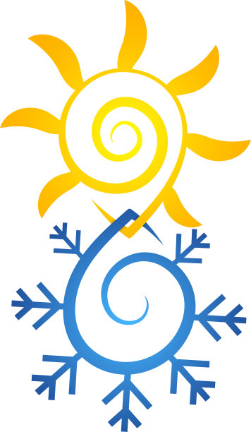 太阳和雪花是抽象的象征图片下载