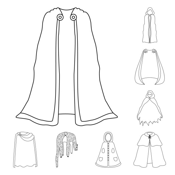 孤立对象长袍和服装标志集图片下载