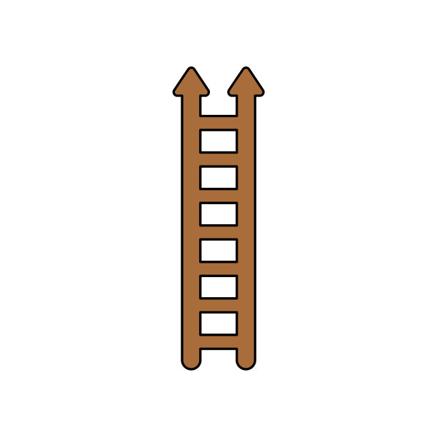 图标概念木梯与箭头向上图片下载