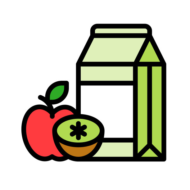 可编辑描边的果汁盒饮料填充图标图片下载