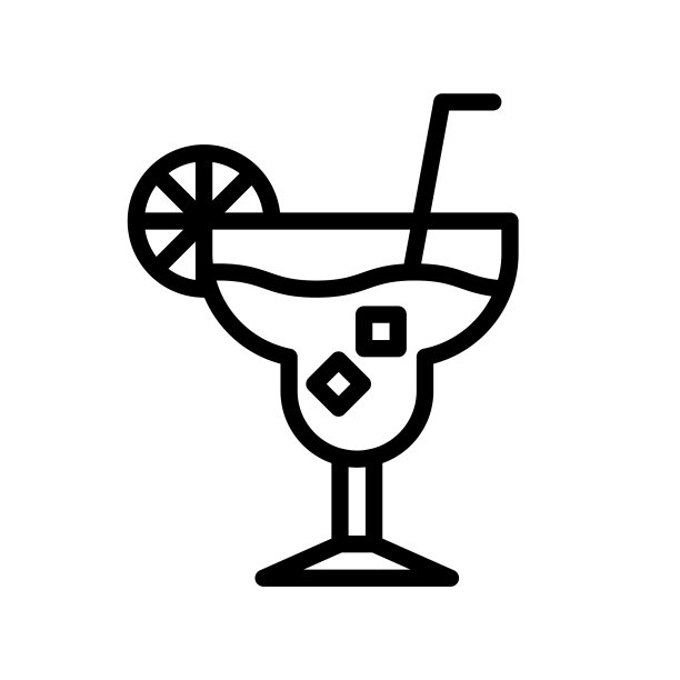 鸡尾酒饮品线条风格图标图片下载