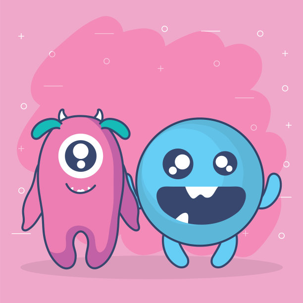 疯狂的怪物和漫画人物配对图片下载