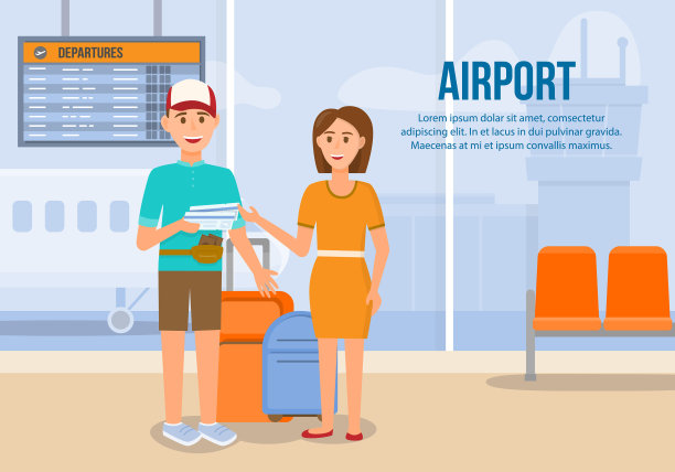 带着行李乘飞机旅行的夫妇图片下载
