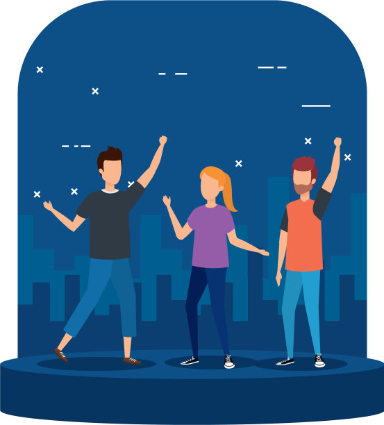 一群年轻人在庆祝图片下载