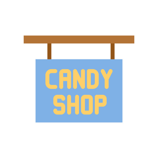 孤立的糖果店标志扁平风格图标图片下载