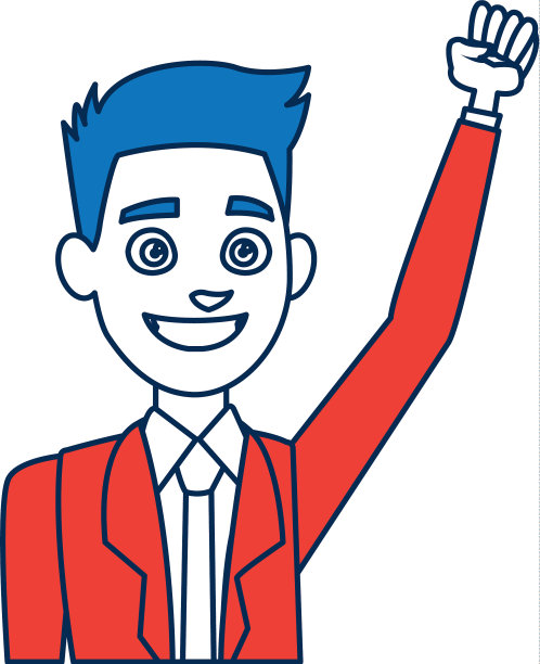 肖像卡通男青年穿着西装打领带图片下载