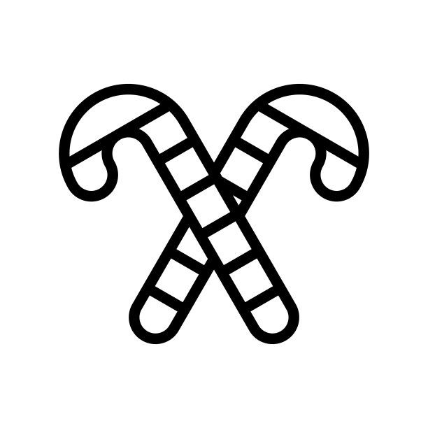 糖果手杖隔离线样式图标图片下载