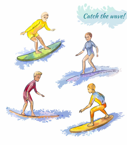 几个冲浪者在冲浪图片下载