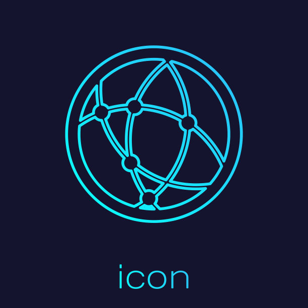 绿松石全球科技或社交网络线图片下载