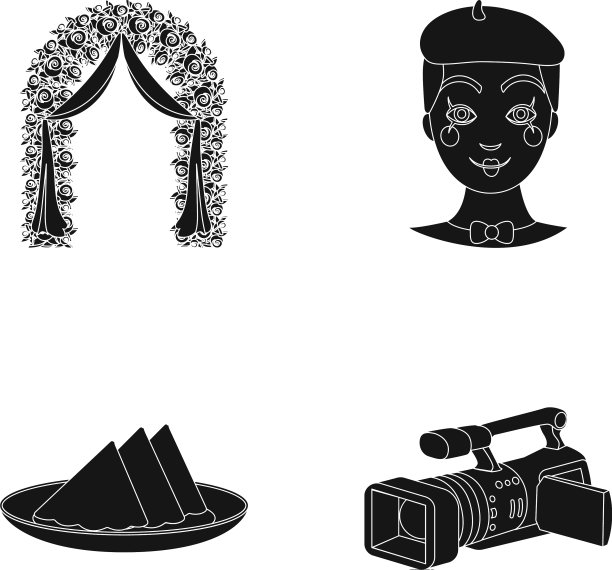 拱门上装饰着玫瑰和丝绸，像小丑一样图片下载