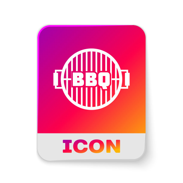 白色烧烤架图标孤立在白色图片下载