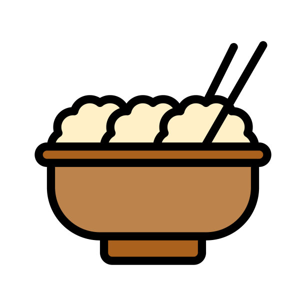 馄饨中国农历新年充满图标图片下载