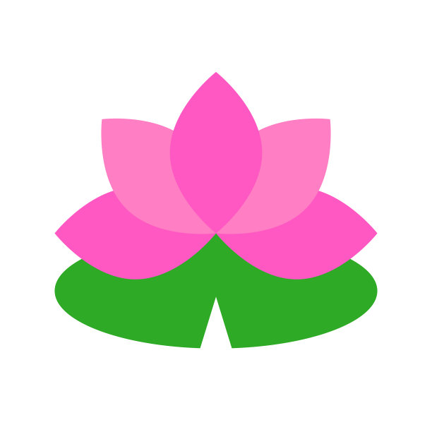 荷花是中国农历新年的扁平图标图片下载